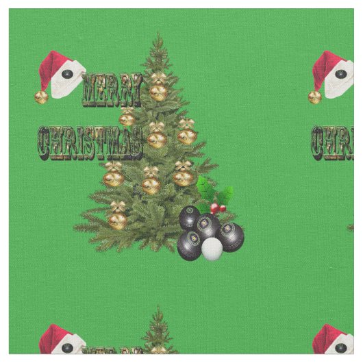Lawn Bowls Weihnachtsbaum Design, Stoff (Nahaufnahme)