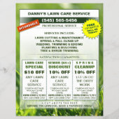 Lawn Care 8.5 x 11 Coupon Werbeaktion Business Fly Flyer (Hinten)
