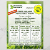 Lawn Care 8.5 x 11 Flyer ADD LOGO Custom Coupons (Hinten)