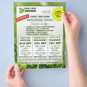 Lawn Care 8.5 x 11 Flyer ADD LOGO Custom Coupons (Hand)