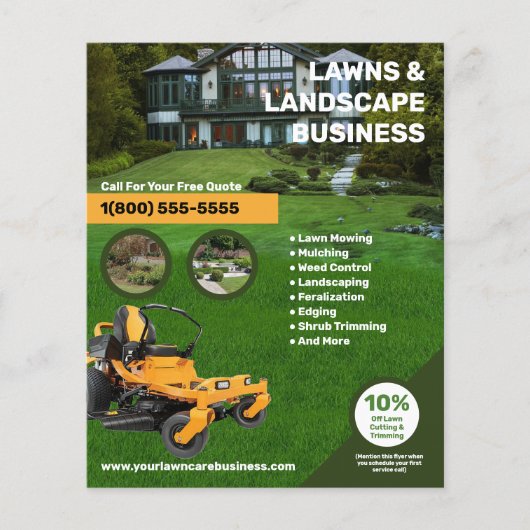 Lawn Care and Landscaping Business Flyer (Vorne)