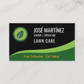 Lawn Care Black Green Visitenkarte (Vorderseite)