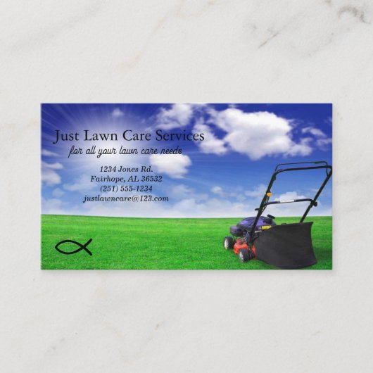 Lawn Care Blue Sky Business Card Visitenkarte (Vorderseite)