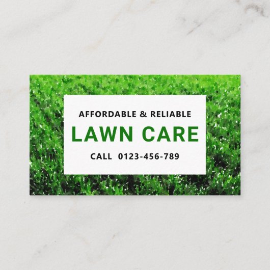Lawn Care Business Card - Grüner Rasen Visitenkarte (Vorderseite)