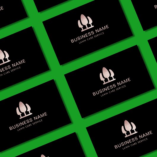 Lawn Care Elegante Rose Gold Glitzer Business Card Visitenkarte