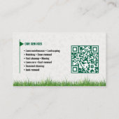 Lawn Care & Landscaping Business Card – Green & Wh Visitenkarte (Rückseite)