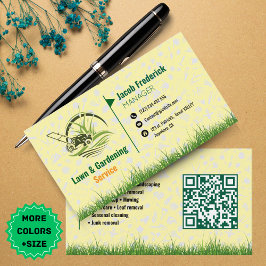 Lawn Care & Landscaping Business Card – Green & Wh Visitenkarte