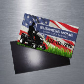 Lawn Care & Landscaping Riding Mower USA Flag Magnetische Visitenkarte