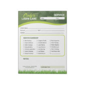 Lawn Care Landscaping Service Maintenance Form Notizblock (Rotiert)