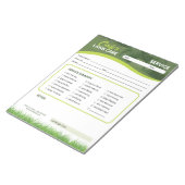 Lawn Care Landscaping Service Maintenance Form Notizblock (angewinkelt)