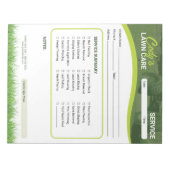 Lawn Care Landscaping Service Maintenance Form Notizblock (Vorderseite)