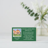 Lawn Care Landscaping Services Foto Business Card Visitenkarte (Stehend Vorderseite)