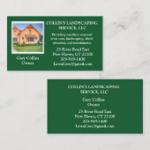 Lawn Care Landscaping Services Foto Business Card Visitenkarte (Vorne/Hinten)