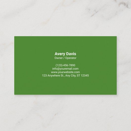 Lawn Care & Landscaping Services Logo Grass Visitenkarte (Rückseite)