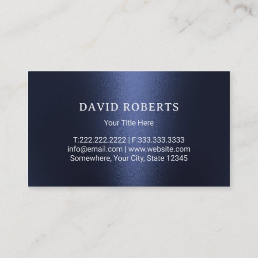 Lawn Care & Landscaping Silver Mower Logo Navy Visitenkarte (Rückseite)