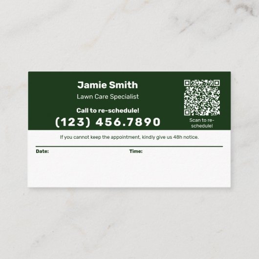 Lawn Care Logo Modern Combo Thank You & Terminkarte (Rückseite)