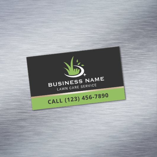 Lawn Care Logo Professional Landscaping Service Magnetische Visitenkarte (Beispiel)