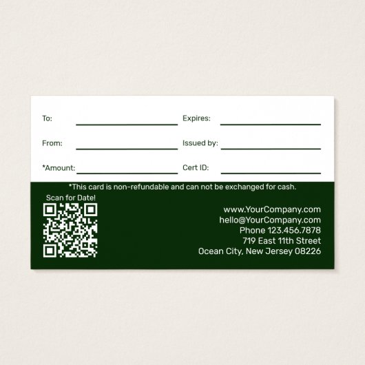 Lawn Care Maintenance Company Gift Certificate (Rückseite)