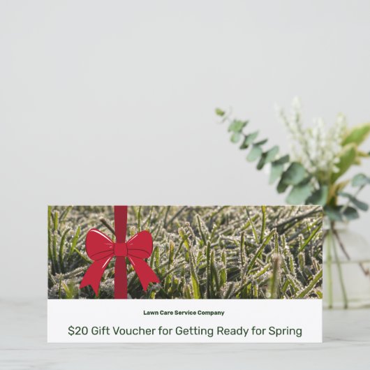 Lawn Care Maintenance Winter Gift Voucher Card (Stehend Vorderseite)