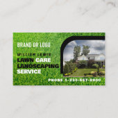 Lawn Care Photo Landscaping Mowing QR Code Visitenkarte (Vorderseite)