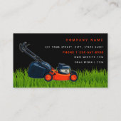 Lawn Care Red Lawnmower Landscaping Mowing Logo Visitenkarte (Rückseite)