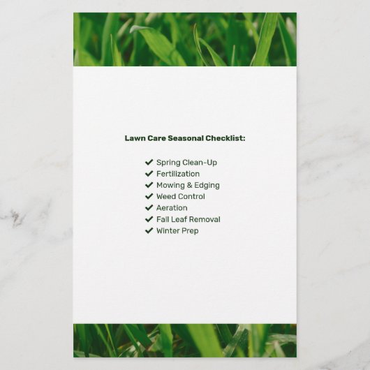Lawn Care Service Business Invoice Briefpapier (Rückseite)