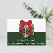 Lawn Care Service Holiday Season Gift Voucher Card (Stehend Vorderseite)