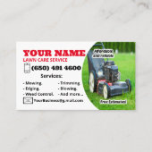 Lawn Care Services Business Card Moving Business Visitenkarte (Vorderseite)