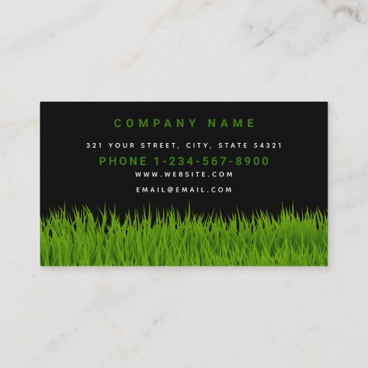Lawn Care Simple Landscaping Mowing Business Logo Visitenkarte (Rückseite)