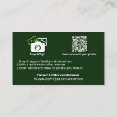 Lawn Care Thank You Testimonial & Photo Empfehlungskarte (Rückseite)