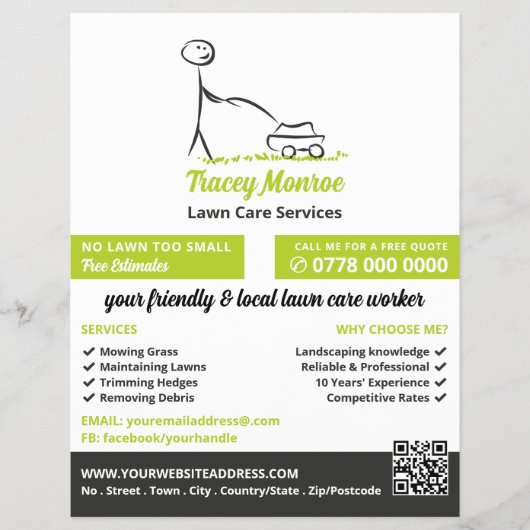 Lawn Care Worker, Lawn Care Services Flyer (Vorne)