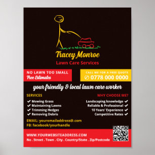 Lawn Care Worker, Lawn Care Services Poster