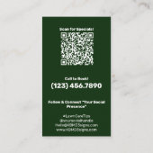 Lawn Care You Help Us Grow Thank You Visitenkarte (Rückseite)