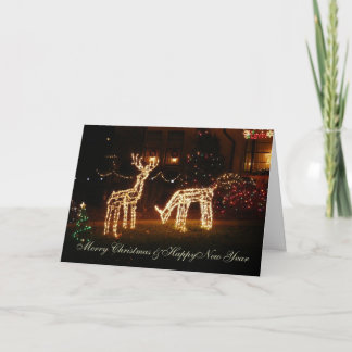 Lawn Deer for Christmas Grab a Bite Feiertagskarte