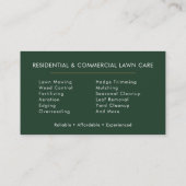 Lawn Maintenance Professional Visitenkarte (Rückseite)