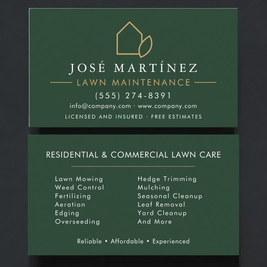 Lawn Maintenance Professional Visitenkarte