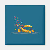 Lawn Mower Christmas Graphics Lights Lover Mowing  Magnet (Vorne)