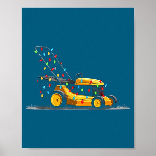 Lawn Mower Christmas Graphics Lights Lover Mowing  Poster (Vorne)