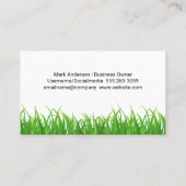 Lawn Mower Cutting | Grass | Landscapers Visitenkarte (Rückseite)