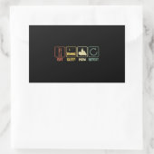 Lawn mower Eat Sleep slogan lawn mowing retro Rechteckiger Aufkleber (Tasche)