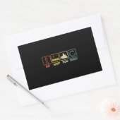 Lawn mower Eat Sleep slogan lawn mowing retro Rechteckiger Aufkleber (Umschlag)