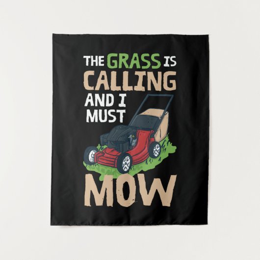 Lawn Mower Lawn Care Wandteppich (Vorderseite)