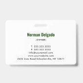 Lawn Mower Red Green Landscaping Services Ausweis (Rückseite)