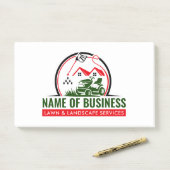 Lawn Mower Red Green Landscaping Services Post-it Klebezettel (Auf Schreibtisch)