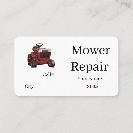 Lawn Mower Repair Business Card Visitenkarte (Vorderseite)