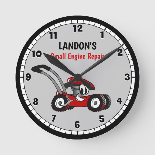 Lawn Mower Small Runde Wanduhr (Vorderseite)