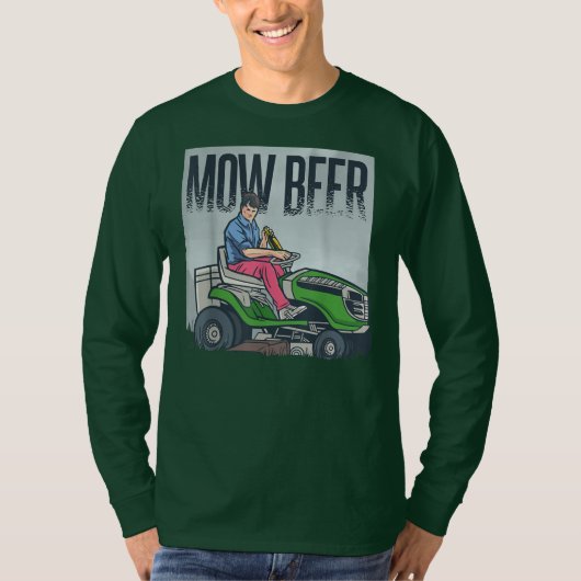 Lawn Mowing Dad Mow Beer Funny Grass Machine  T-Shirt (Vorderseite)