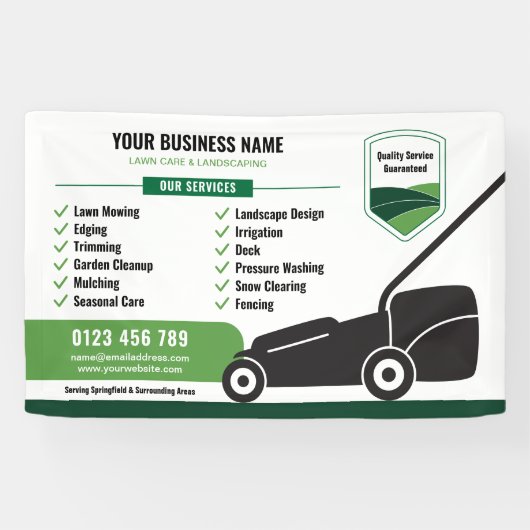 Lawn Mowing & Landscaping Business Marketing Banner (Horizontal)