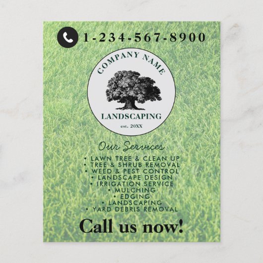 Lawn Mowing Landscaping Garden Lawn Care Tree Flyer (Vorne)