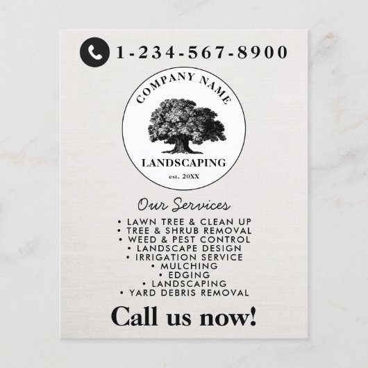 Lawn Mowing Landscaping Garden Lawn Care Tree Flyer (Vorne)